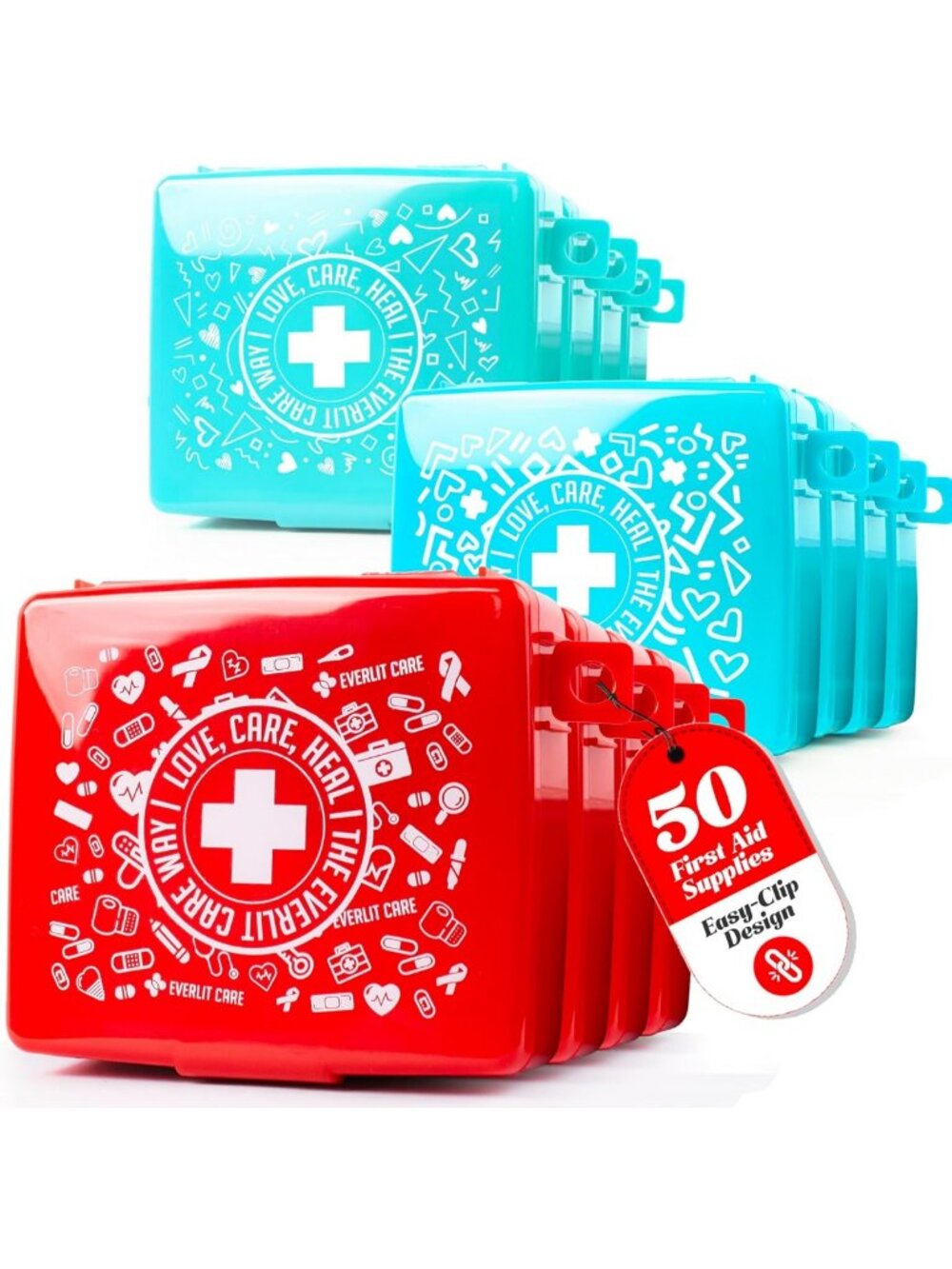 Compact Mini First Aid Kit | 50 Essential Items for Travel, Camping, Home